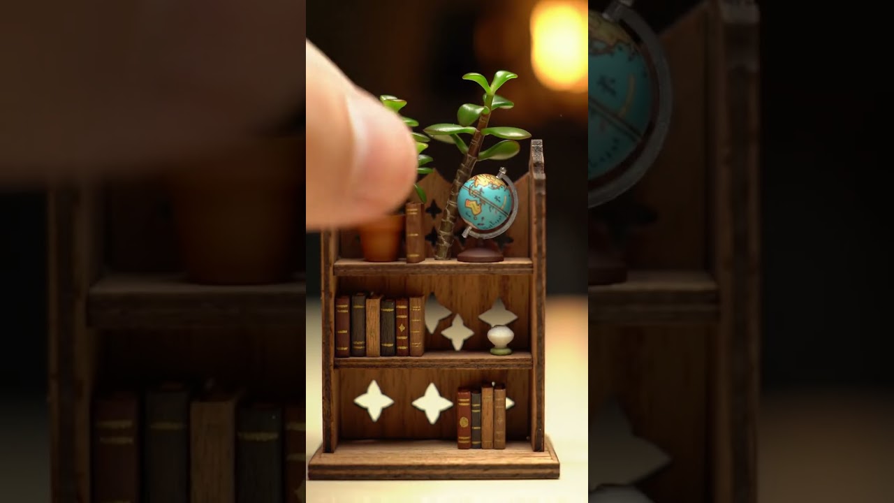 Tiny Bookshelf Diorama Build ✨ Miniature DIY World!