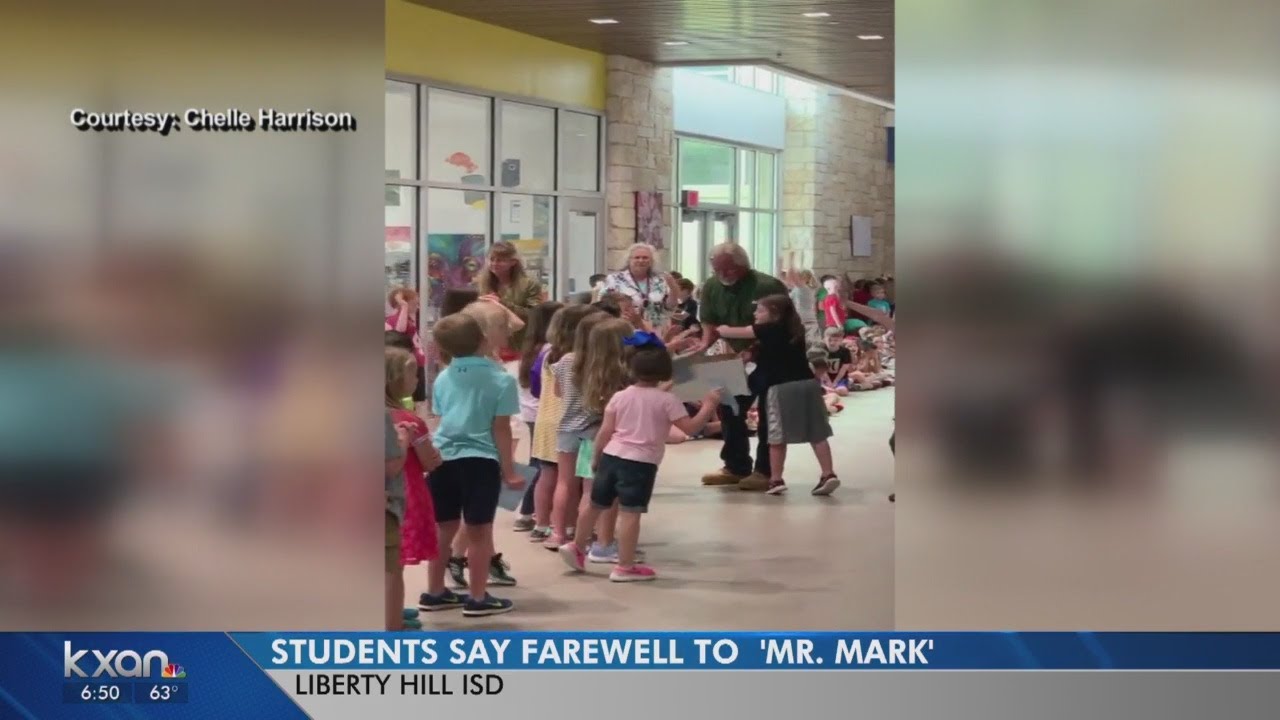 Liberty Hill ISD elementary students gather to bid farewell to favorite custodian