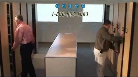 Spacesaver Push Button High Density Shelving vs Hand Crank High Density Shelving