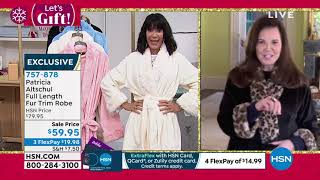 Patricia Altschul Full Length Faux Fur Trimmed Robe