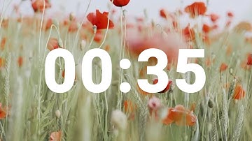 35 Second Timer with Relaxing Music and Alarm, Countdown Clock for Stress Relief