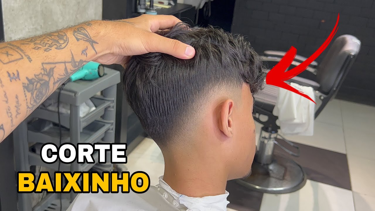 Passo a passo Low Fade com aresta alta Corte completo 