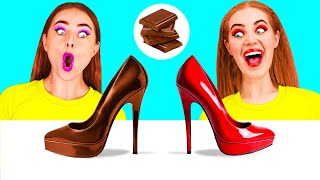 Skutečné Jídlo vs Čokoládové Jídlo Výzva | Žertovné Války TeenTeam Challenge