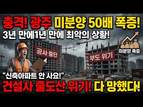 '건설사 파산위기에 결국 할인분양' '눈물의 광주 신축 초대형 미분양', 끝없이 하락하는 가격에 대성통곡하는 집주인, 건설사는 할인분양 시작[부동산 아파트 집값전망 하락 폭락]