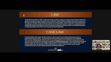 COMPANY LAW (LAW2113_01)- LEGAL ISSUES ARISING FROM IRREGULARITIES IN COMPANY GENERAL MEETING