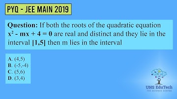 JEE 2019 If both the roots of the quadratic equation 𝑥^2−𝑚𝑥+4=0 are real and distinct