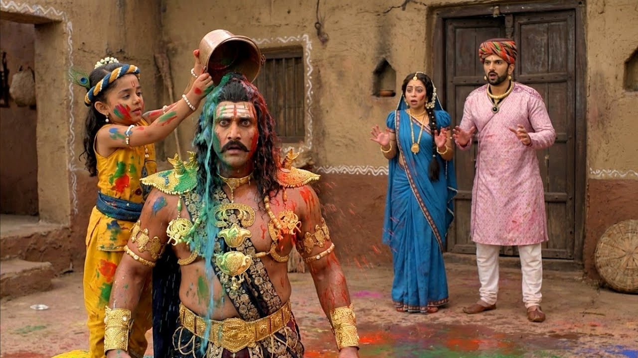 बाल कृष्ण ने मामा कंस पर डाला रंग, कंस हुआ आग बबूला | यशोमती मईया के नंदलाला | Krishan Leela 