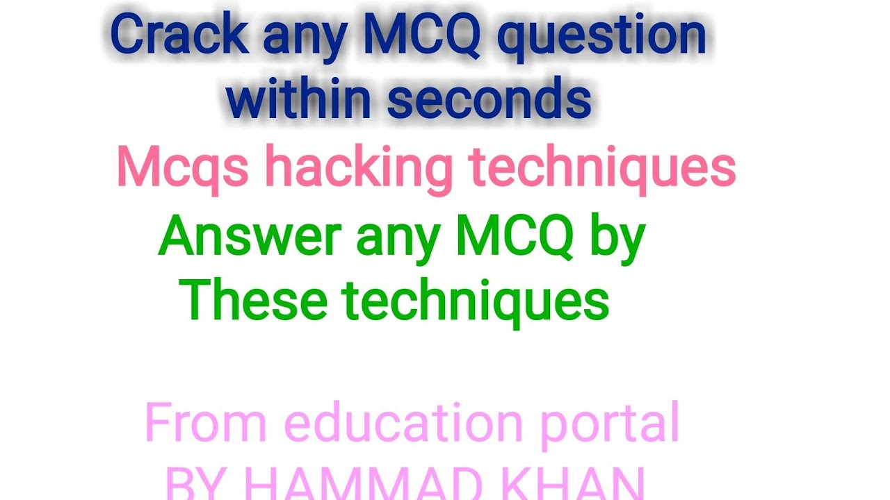Crack any MCQ in seconds with these amazing mcq solving tricks - by ...