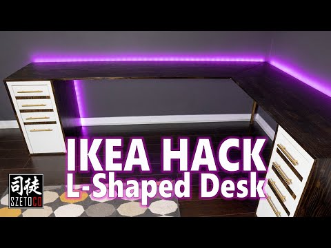 Custom L-Shaped Desk | IKEA Hack - MICKE Drawer | Easy Project #3