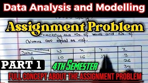 Assignment Problem Introduction and Step Wise Problem Solving | 4th Sem | Data Analysis & Modelling