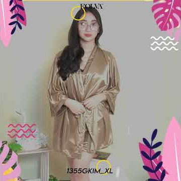 FOLVA kimono baju tidur satin 1355GKIM_XL gold XL jumbo