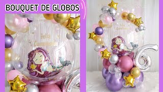 Bouquet globos de mesa burbuja grabado de nombre globos con helio -  Decoraciones Bea