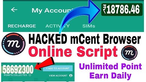 Hacked Mcent Browser (NO ROOT) Unlimited Point Earing Trick, Online Script,how to hack mcent browser