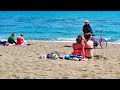 Malaga beach walking tour in march 2022 costa del sol spain 4k