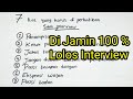 Interview Kerja Yang Baik