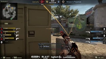 Forest 3 USP-S HS saves NiP from 16-0 - Astralis vs NiP