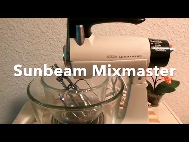 Vintage 1960s Sunbeam Mixmaster Mixer With Two Mixing Bowls and