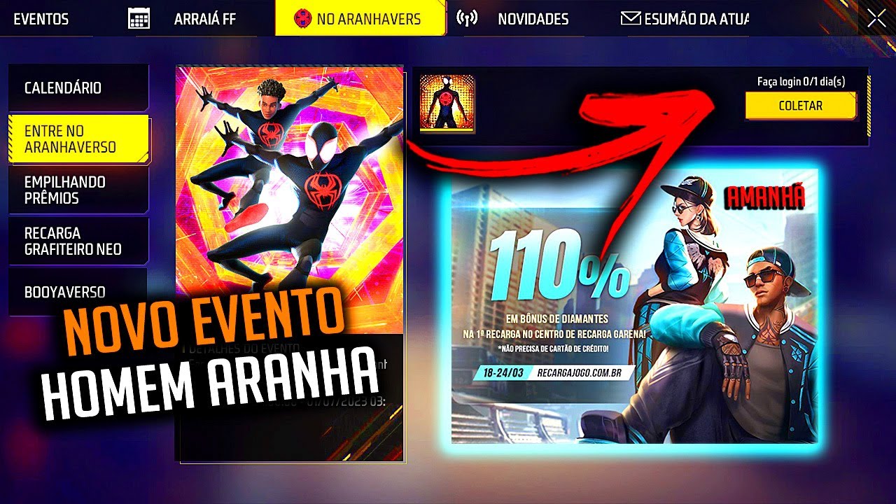 Free Fire: evento de recarga de diamantes dá até 110% de bônus no jogo