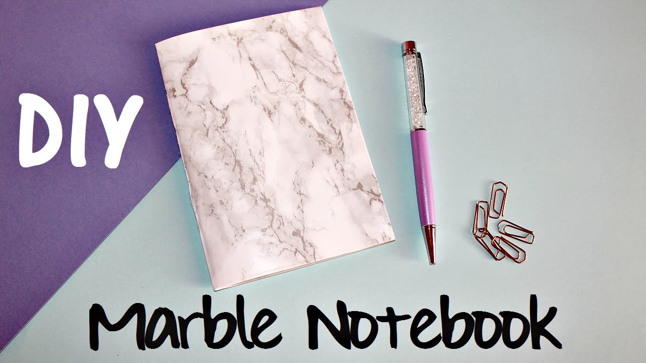 DIY Marble Notebook Back to School DIY 2 YouTube