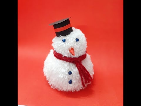 ვიდეო: Snowman დამზადებული Pom-poms