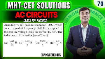 An inductive coil has a resistance of 100 ohms. When an a.c. signal of   || PGMN Solutions