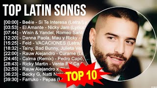 Top Latin Songs ☀️ J Balvin, Ricky Martin feat, Nego Do Borel, Becky G, Silvestre Dangond, Nicky...