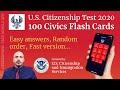 US Citizenship Test, 2020. 100 Questions and Answers.