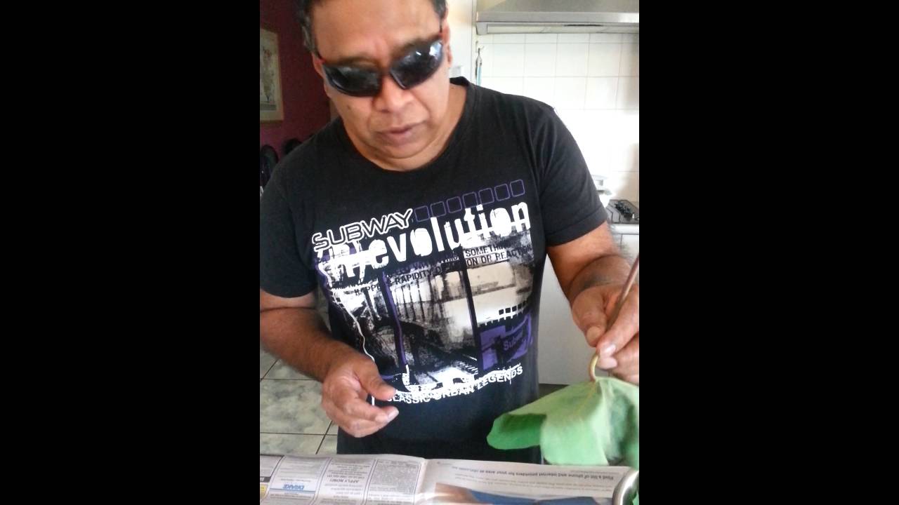 Fiji style taro leaf cleaning.