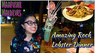 Rock Lobster dinner at Maafushi Maldives || Seafood in Maldives