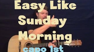 Miniatura de "Easy Like Sunday Morning (Lionel Ritchie) Easy Guitar Lesson How to Play Capo 1st Fret"