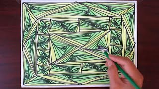 Fun Coloring Line Illusion Drawing