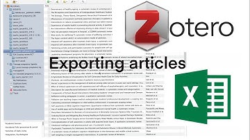Exporting articles from Zotero to the Excel for review.