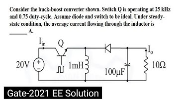 #Gate2021 Buck-Boost Converter based problem | Dc Chopper | Power Electronics | by Mritunjay Sir