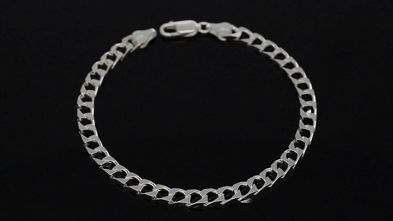 Buy Online Sterling Silver 925 Men's Curb Bracelet at Best Price in