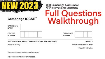 ICT iGCSE full theory paper 1 walkthrough 0417/12 Oct/Nov 2023 revision under 41min