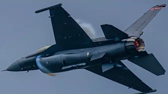 DANISH F16 SOLO DISPLAY vs. LUFTWAFFE EUROFIGHTER TYPHOON AT SANICOLE AIRSHOW 2024