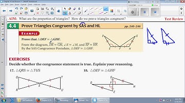 4.4 Prove Triangles Congruent by SAS and HL