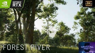 Forest river with AI music - but in 8k 60 fps! | UE5 RTX Real-Time render