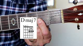 dmaj7 open position guitar chord