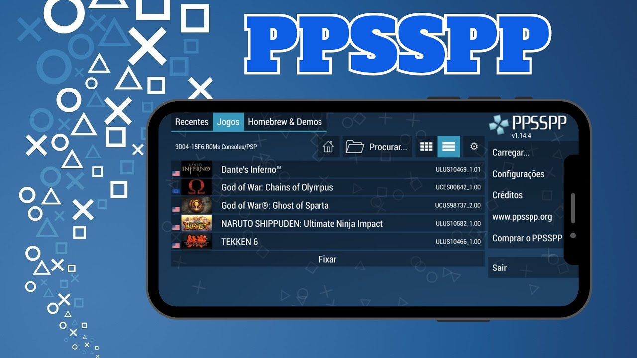 Como baixar e colocar jogos no PPSSPP emulador de psp para Android 