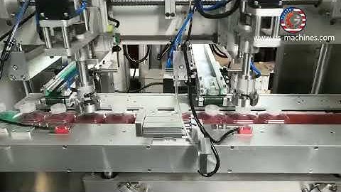Automatic bottle tracking type bottle crew capping machine with two heads