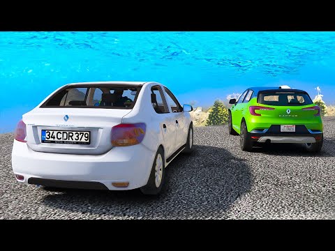 Renault Ailesi Arabalar Renkli Havuz Parkurunda - GTA 5