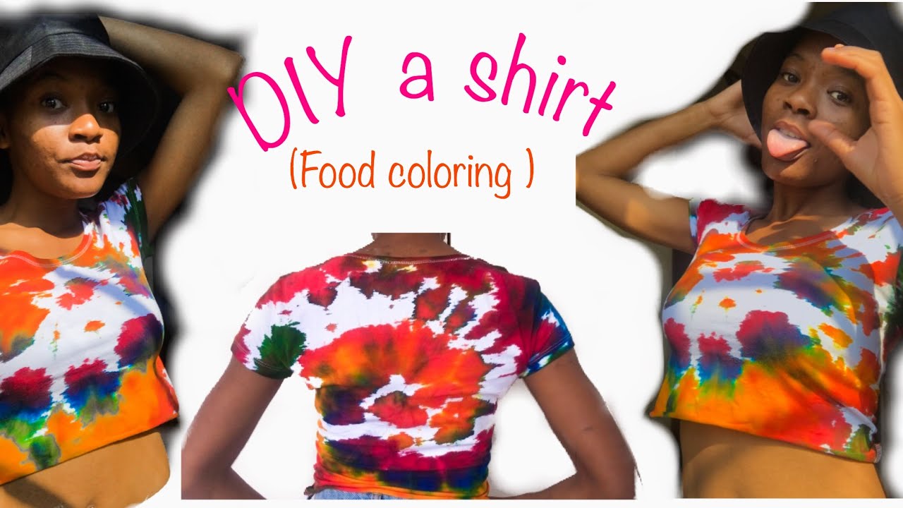 DIY dyeing a shirt using food coloring tie dye Xalowm Xae YouTube