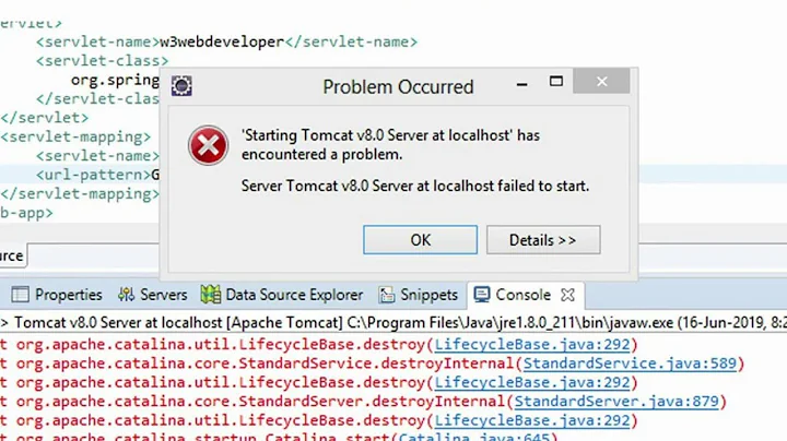 starting tomcat v9 0 server at localhost has encountered a problem | Failed to create server