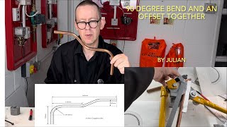Pulling a 90 degree bend and an offset on same pipe to measurements.