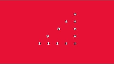 Hollow mirrored right triangle star pattern