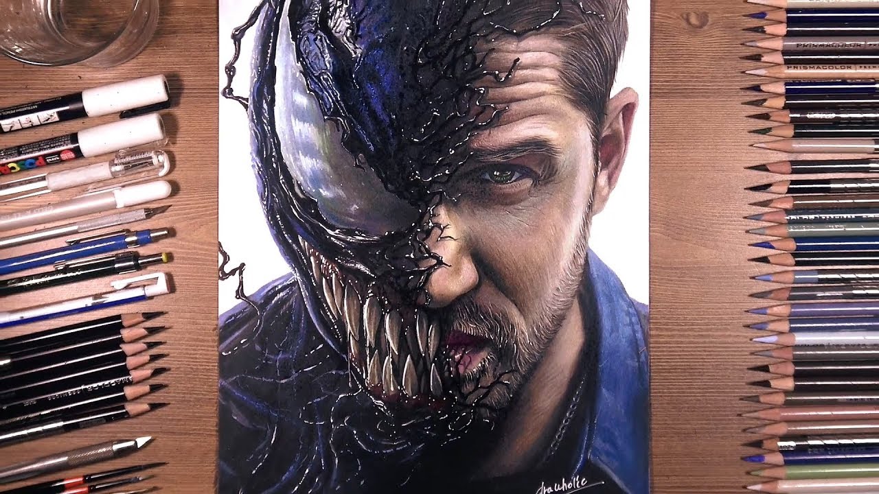 Drawing Venom (Tom Hardy) | drawholic - YouTube