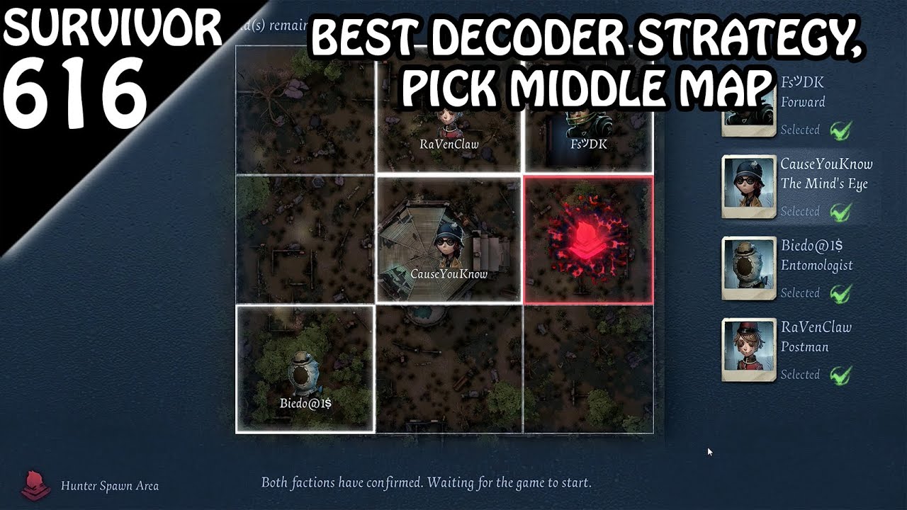 Choosing Spawn Strategy for DECODERS - Survivor Rank #616 (Identity v ...
