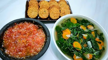 Thumbnail of Sayur bening bayam tempe goreng sambal tomat || bikin lupa kenyang