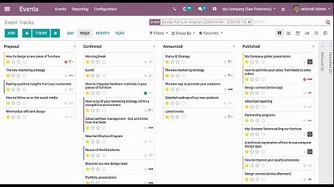 Odoo Events || Manage on-site and online events